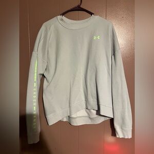 (6/$10)Under Armour Women's Pale Green Crew with Neon Accents
